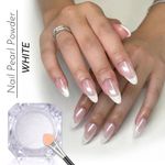 Pearl Chrome Powder Translucent White Nail Shimmer Mirror Effect Glazed Donut UK