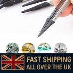 ANTISTATIC SOFT TOUCH TWEEZERS STRAIGHT OR CURVED TIPS, WATCH WORK, ELECTRONICS,