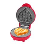 Heart Shaped Waffle Maker - Red - Non Stick Quick Heat Mini Waffle Maker