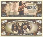 Bon Scott AC DC In loving Memory of Million Dollar Bills x 2 Rock Musician