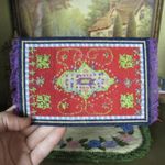 Vtg Artisan Dollhouse PETIT POINT RUG Miniature Needlepoint Carpet Embroidered