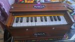RAGA Portable Harmonium 17-Key Brown Wooden Finish Wood Material Instrument