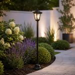 Solar Garden Lamp Post Light Outdoor Waterproof Victorian LED Lantern with Stake