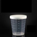 10Pcs 30ml Medicine Measuring Measure Cups With White Lids Cap Clear Container