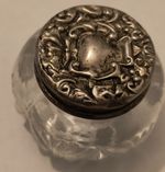 Sterling silver and cut glass vanity pot