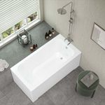 Sardunya Square Single ended Bath Only 1400mm x 700mm Compact Acrylic Tub Small 