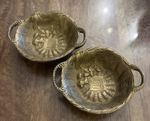 Brass Trinket Dish. Woven Basket Effect. 7.5cm Diameter. Vintage. 2 Available.