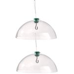 2 x Squirrel Proof Baffle Protection Wild Bird Feeders Clear Dome Hanging Guard