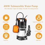 400W Heavy Duty Submersible Sewage & Dirty Water Pump for Garden Pond 8000L/h UK