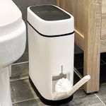 2 in1 Toilet Brush and Waste Bin Set Bathroom Toilet Holder Brush Slim Trash Can