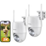 Topcony Outdoor 360° Wireless Security Camera Home WiFi Battery CCTV System UK