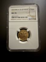 1977 Isle of Man Gold Half Sovereign NGC MS70 TOP Top Pop Of Only 6 Rare