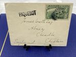 1927 Paquebot Ship, mailed at sea / Jamaican stamp, Posted in Bristol, England.