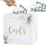 Wedding Card Box Set, Elegant White Kraft Wedding Card Post Box with 30Pcs Than