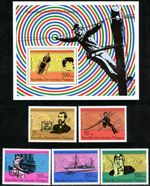 Madagascar, No. 794-98 + Bl. 12 **, 100 years telephone set complete and block issue