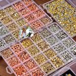 one box Crafts more Styles Gold Beads for Jewelry Bracelets Making Spacer Beads
