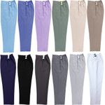 WOMENS TROUSERS LADIES HALF ELASTICATED STRETCH WAIST WORK OFFICE POCKETS PANTS