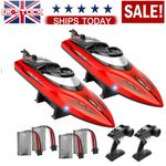 2PCS Remote Control Boat,2.4GHZ Brushless RC Racing Boats,25KM/H High Speed UK