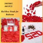 1000PCS Red Rose Petals for Bedroom, Artificial Rose Flowers Petals, Fake Rose