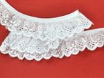 White Satin Gathered Polycotton Broderie Lace Trim 1.25"/3cm CHOOSE LENGTH