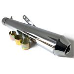 Universal Chrome Megaphone Motorcycle Slip-On Cafe Racer Custom