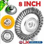 8 inch Grass Strimmer Head Trimmer Brush Solid Steel Nylon Wire Wheel Garden