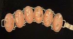 Vintage Selro Selini Orange Confetti Lucite Panel Bracelet RARE