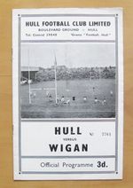 HULL v WIGAN Rugby League Challenge Cup 3rd Round 1959/1960 *VG Cond Programme*