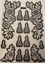 Henna Stencils Temporary Tattoo Large Mehndi Template Body Art Glitter Hand