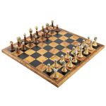 ITALFAMA LUXURY CLASSICO Chess Set 24K Gold/925 Silver+Ancient Map Board 40