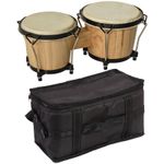 HOMCOM Wooden Bongo Drum Set w/ Sheepskin Drum Head Φ7.75" & Φ7" Tuning Wrench