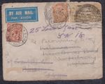 India KGV Air Mail Cover to Canterbury REDIRECTED TWICE - 1934 GULMARG CDS's