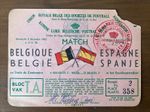 1962 Friendly Belgium/Belgique v Spain/Espana Match Ticket 02/12/62