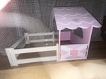 BABY born Wooden Dog Kennel & White Fence Run, Pink/Grey Pet House Set