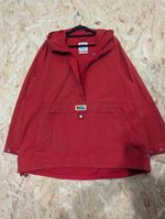 Fjallraven Vardag Anorak Womens Large Red 1/2 Zip Hooded Windbreaker G1000 Coat