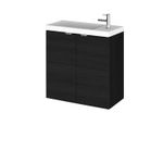 Alrewas Contemporary 2 Door Wall Hung Vanity Unit with Basin, Charcoal Black, 50