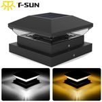 LED Solar Powered Post Light Deck Cap Light Garden Landscape Fence Square Light