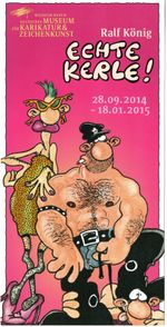 Gay interest - Ralf König - flyer for the exhibition "Real Guys" in Hanover 2014