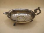 Antique French 1811 Sauce / Butter Boat White Metal With Silver Franc Insert