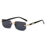 Rimless Rectangle Sunglasses Men Women Small Square Fashion Summer Shades