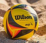 Brand new Wilson AVP OPTX Official Beach Volleyball Tour  Black/Yellow ball.