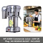 Commercial 370W Juicer 220V UK Stainless Steel Fruit Vegetable Juice Extractor