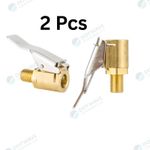 2 X Tyre Valve Air Chuck Inflator Pump Connector Adapter Brass Clip on Car