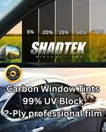CAR WINDOWS TINTS, NANO CARBON, HIGH QUALITY, 2-PLY.