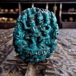 Antique Tibetan Turquoise Amulet, Chitipati Detail, Himalayan Collector Pendant