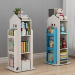 3 Tier Kids Bookshelf Castle Display Bookcase Toys Book Storage 360° Rotary UK