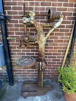 Vintage Floor Standing Belt Drive Drill Press, Manual Control