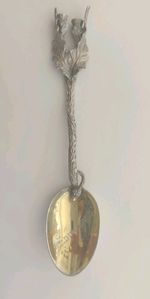 Antique Birmingham  Silver Edinburgh Souvenir Spoon With Twin Thistle Finnial 