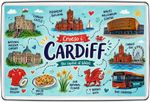 Cardiff Wales Fridge Magnet Travel Souvenir Gift Castle Bay Welsh Dragon Artwork