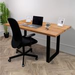 Solid Oak Office Desk 1200 x 600mm | Industrial Writing Table Home Workstation